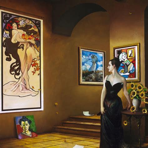 Orlando Quevedo Signed Madame X 44x33 Original Acrylic Painting On
