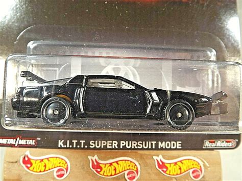 Hot Wheels Premium Knight Rider K I T T Super Pursuit Mode Black Realriders Contemporary