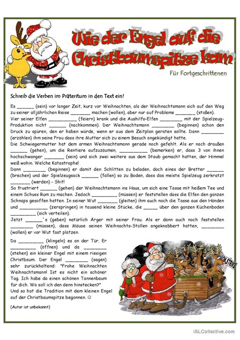 Wie der Engel auf Christbaumspit Deutsch DAF Arbeitsblätter pdf doc