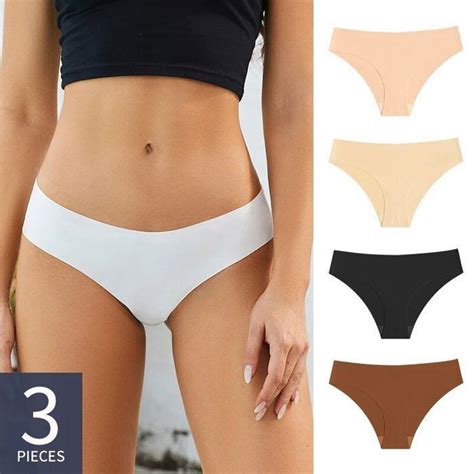 3 pièces culottes sans couture femmes slips taille basse lingerie femme sous vêtements fitness