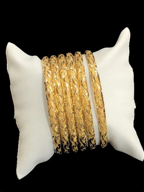 Yellow Gold Bangle Sets Alquds Jewelry