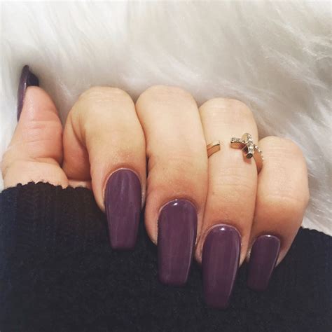 Dark Purple Fall Nails Purple Acrylic Nails Manicure Ideas Manicure