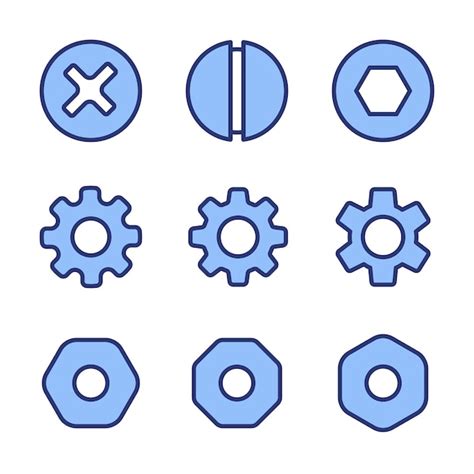 Premium Vector Set Of Screw Icon Designs