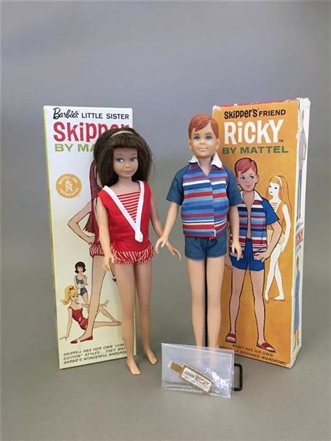 Lot Dolls Including Brunette Skipper And Ricky