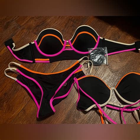 Victoria S Secret Swim Rare Victorias Secret Black And Neon Very Sexy Bikini Poshmark