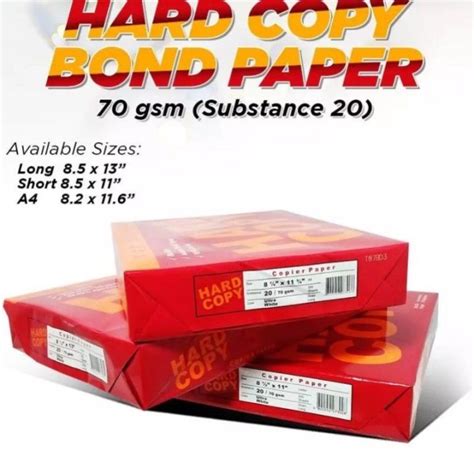 Hard Copy Bond Paper Subs Short Long A Lazada Ph