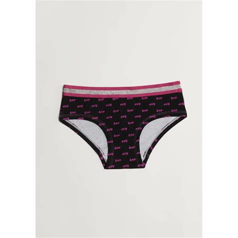 Kayser Bikini Juvenil 15 7059 Algodón Negro Platanitos