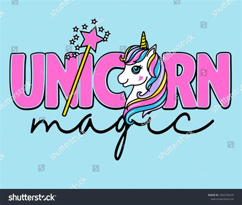 Magic Unicorn Magic Wand Stock Vector Royalty Free