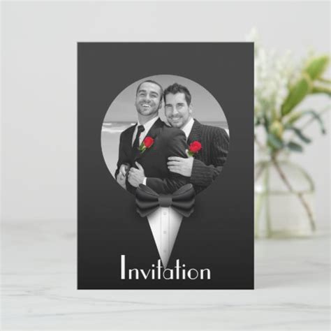 Elegant Gay Tuxedo Wedding Invitation Zazzle