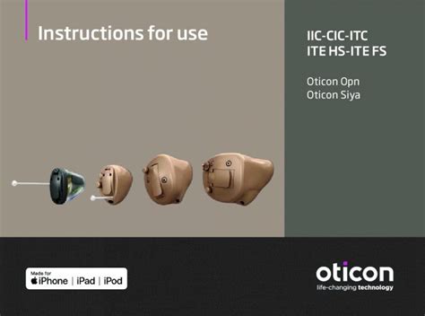 Pdf Instructions For Use Oticon · This Booklet Is Valid For The Oticon Opn™ And Oticon Siya