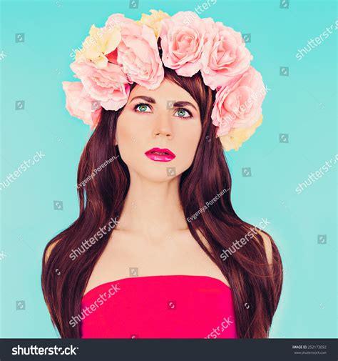 Sensual Brunette Lady Floral Wreath On Stock Photo Shutterstock