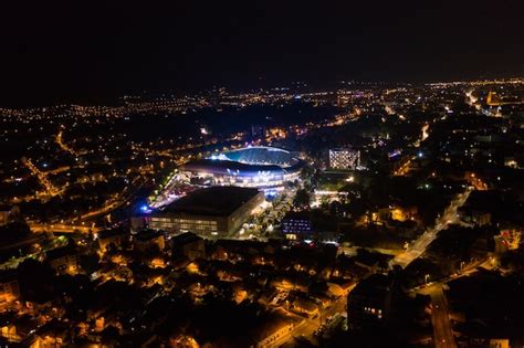 Premium Photo Aerial View Of Cluj Napoca City By Night Urban