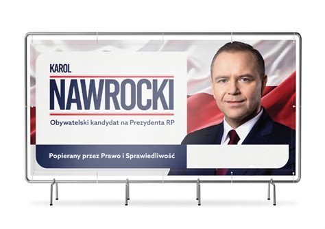 Baner reklamowy Karol Nawrocki 2025 2x1 m oczkowany szybka wysylka