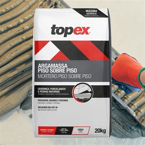 Qual Melhor Argamassa Para Piso - Argamassa Piso Sobre Piso Interno e Externo Cinza 20kg Topex - Sodimac ...