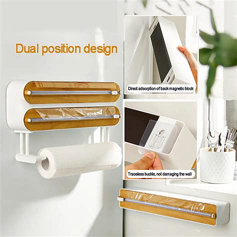 Magnetic Film Holder With Cutter Stretch Cling Film Holder Slide