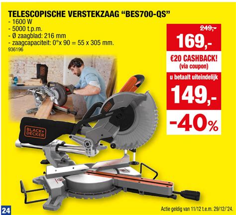 Telescopische Verstekzaag BES700-QS promotie bij Hubo