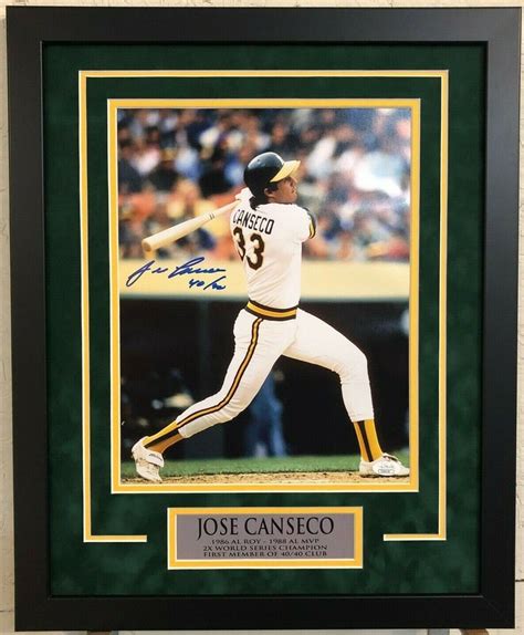 FRAMED JOSE CANSECO AUTOGRAPHED SIGNED INSCRIBED OAKLAND A S 11X14