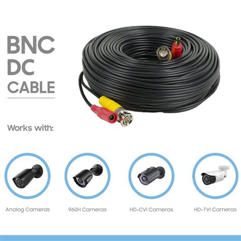 5M 10M 15M BNC Video DC Power Extension Cable Cord For CCTV Security