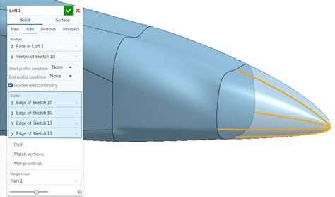 2 Loft Guides With Same Origin — Onshape