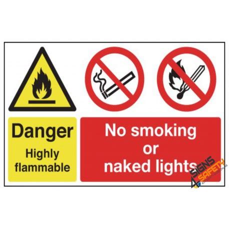 Nosa SABS NS38 No Smoking No Naked Flame Highly Flammable Sign