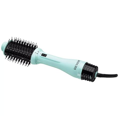 Revlon One Step Volumizer Plus Hair Dryer Hot Air Brush For Travel Shiny Blow Dry Ice Blue