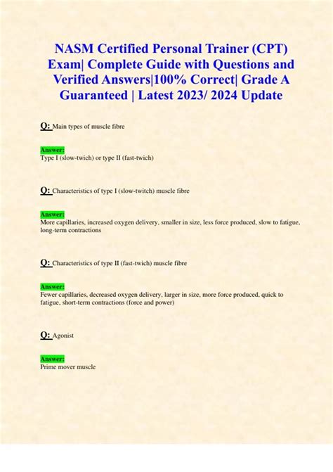 Certified Personal Trainer Exam Study Guide 3