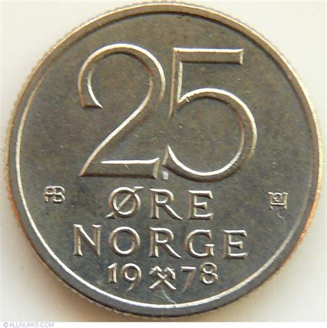 25 Ore 1978 Olav V 1976 1991 Norway Coin 40085