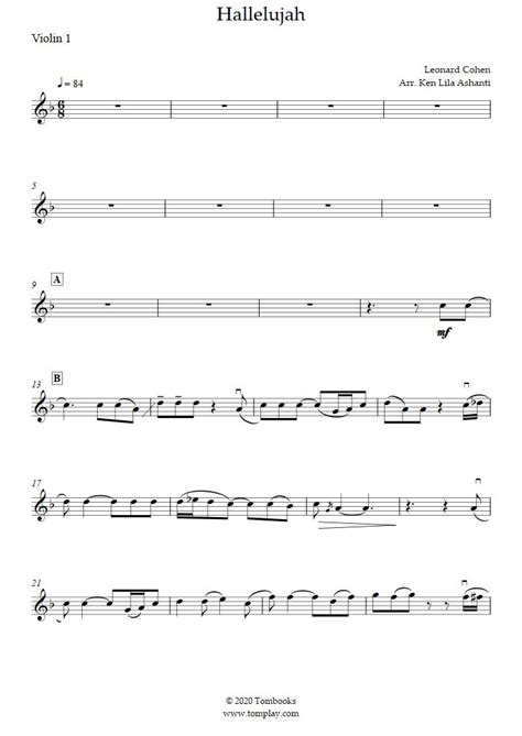 Sheet Music For Violin And Piano With The Words Halluliah Written In Black Ink