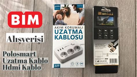 BİM den Polosmart Uzatma Kablo ve 4K 2 0 HDMİ Kablo Aldım YouTube