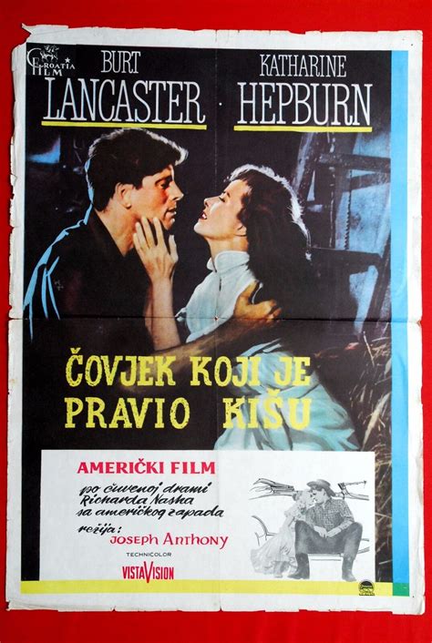 Rainmaker Burt Lancaster Katherine Hepburn Rare Exyu Movie Poster