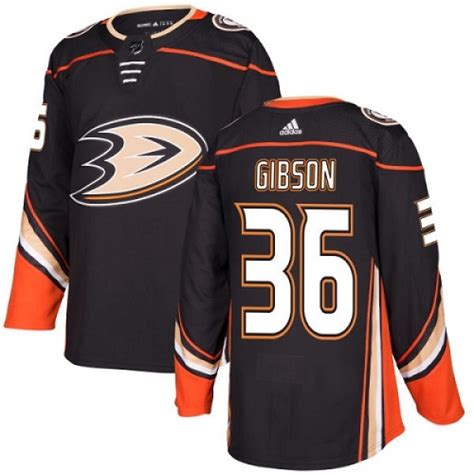 Youth John Gibson Anaheim Ducks Adidas Home Jersey Authentic Black