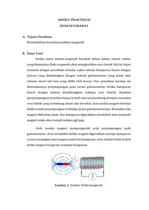 Modul Hukum Faraday Medan Magnet Arah Medan Magnet Galvanometer