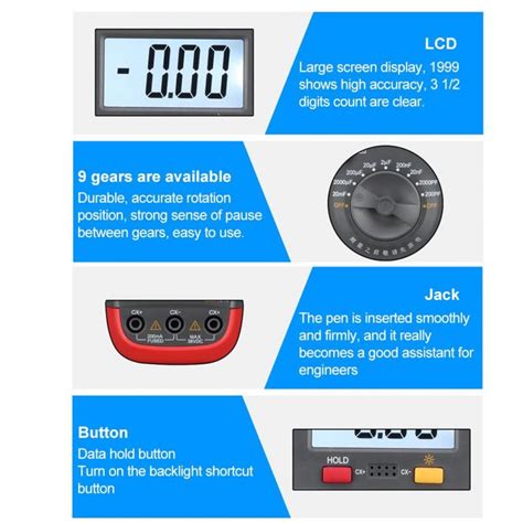 Buy Uyigao Ua L Professional Handheld Lcd Digital Capacitance Meter