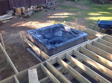 Hot Tub Install Backyard Deck