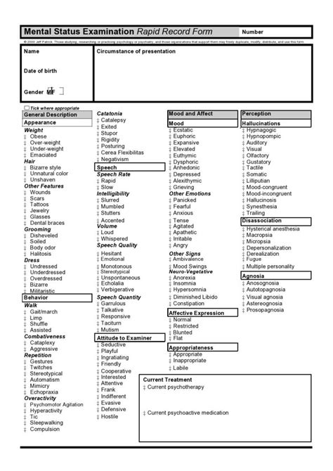 47 Free Mental Status Exam Templates Mse Examples Templatelab