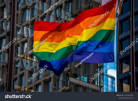 Rainbow Flag Gay Pride Flag Flying Stock Photo Shutterstock