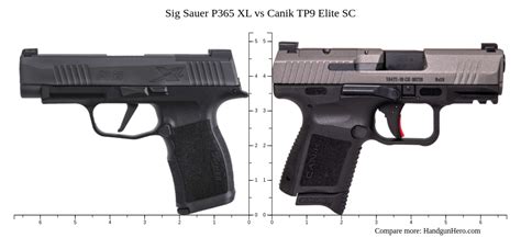 Sig Sauer P365 XL Vs Canik TP9 Elite SC Size Comparison Handgun Hero