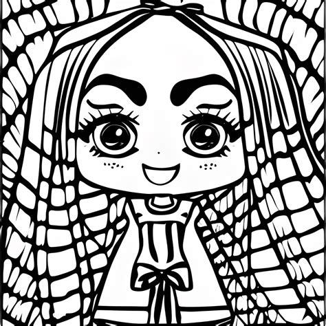 Coloriage Afro Américaine Happy Girl Kawaii Chibi · Creative Fabrica