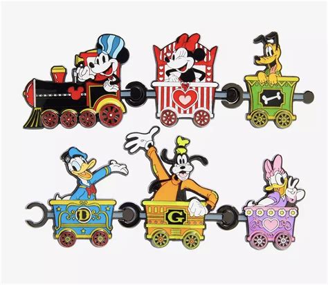 Mickey Mouse And Friends Train Blind Box Pin Set At Hot Topic Disney Pins Blog