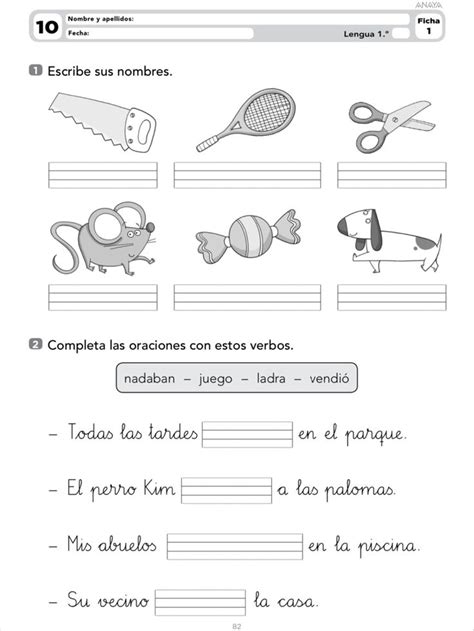 Lengua Anaya 1 primaria Evaluación de lectura Anaya primaria