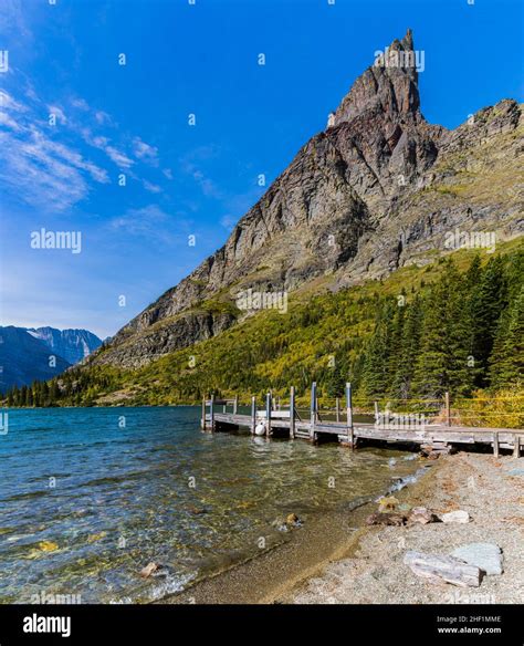 Floating Pier On Lake Josephine On The Grinnell Glacier Trail Glacier