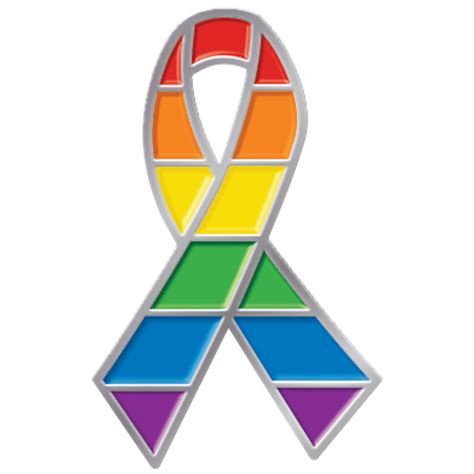 Celebrate Pride Rainbow Ribbon Lapel Pin With Presentation Card Positive Promotions