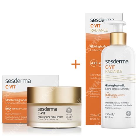 Sesderma C-VIT Moisturizing Facial Cream + C-VIT Radiance Glowing Body ...