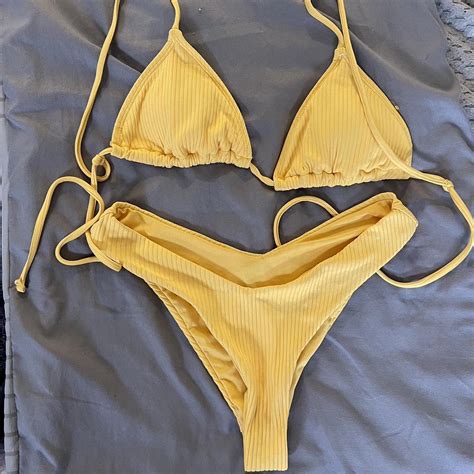 Yellow Bikini Set Glassons Never Worn Size XS 6 Depop