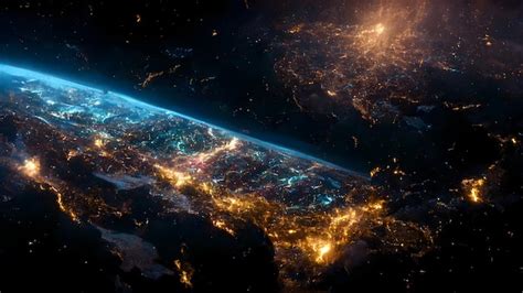 Premium Photo Earth Planet In Deep Space Outer Dark Space Wallpaper