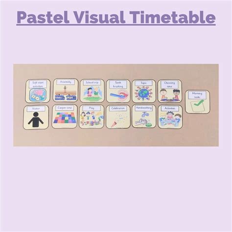 Editable Pastel Visual Timetable Cards Etsy Australia