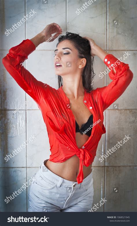 Cute Brunette Woman Perfect Body Posing Stock Photo Shutterstock