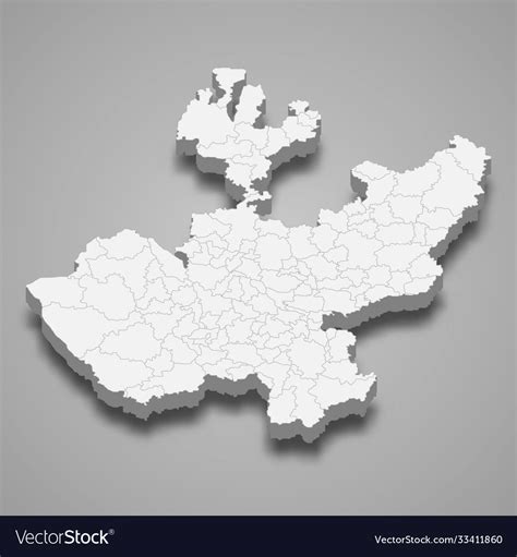 3d Map Jalisco Is A State Mexico Royalty Free Vector Image