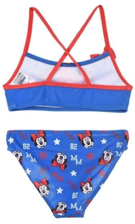 Disney Minnie Mouse Bikini Maat 98 Blauw Met Rood Badpak 2 Delig Bol