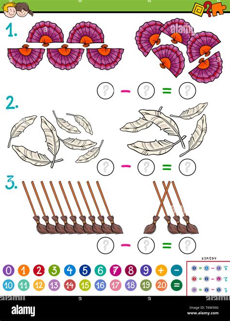 maths subtraction educational game for kids Stock Photo - Alamy